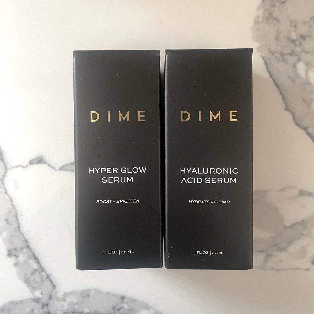 NIB Dime Beauty Serum Set (Hyper Glow Serum and Hyaluronic Acid Serum)